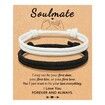 Adjustable Rope Couples Bracelets for Men,Boyfriend,Girlfriend,Soulmate,Husband,Wife - Anniversary Valentines Day Birthday Christmas Gift for Him and Her (Black White/Soulmate)