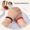 Adjustable Rope Couples Bracelets for Men,Boyfriend,Girlfriend,Soulmate,Husband,Wife - Anniversary Valentines Day Birthday Christmas Gift for Him and Her (Black Red/Anniversary)