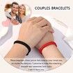 Adjustable Rope Couples Bracelets for Men,Boyfriend,Girlfriend,Soulmate,Husband,Wife - Anniversary Valentines Day Birthday Christmas Gift for Him and Her (Black Red/Soulmate)