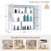 Bathroom Mirror Cabinet Shaver Medicine Shaving Wall Storage Organiser Bath Cupboard Toilet Organizer Furniture Shelves with 4 Doors White