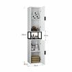 Bathroom Storage Cabinet Shower Medicine Organiser Shelves Display Cupboard Tall Narrow Corner Floor Unit Tallboy Furniture LED Light 2 Doors White