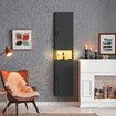 Bathroom Storage Cabinet Medicine Shower Organiser Cupboard Shelves Corner Tall Narrow Floor Display Unit Tallboy 2 Doors LED Light Black