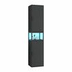 Bathroom Storage Cabinet Medicine Shower Organiser Cupboard Shelves Corner Tall Narrow Floor Display Unit Tallboy 2 Doors LED Light Black