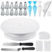 71 PCS Cake Decorating Supplies Kit with Cake Turntable,12 Icing Piping Tips,2 Spatulas,3 Icing Comb Scraper,50+2 Piping Bags and 1 Coupler for Baking