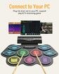 Electronic Drum Set Practice Pad Roll Up USB Powered 9 Pads Headphone Jack Speaker Pedals Sticks Colourful Holiday Birthday Gift Kids