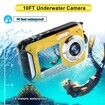 Waterproof Digital Camera Underwater Camera Full HD 2.7K 48 MP Video Recorder Selfie Dual Screens Flashlight Waterproof Camera for Snorkeling (Yellow)