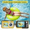 Waterproof Digital Camera Underwater Camera Full HD 2.7K 48 MP Video Recorder Selfie Dual Screens Flashlight Waterproof Camera for Snorkeling (Yellow)