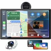 9 Inch Wireless Carplay with 1080P Reverse Camera,Portable Car Play Radio Audio Receiver,Car Stereo with Mirror Link,GPS Navigation,Bluetooth,FM,Siri