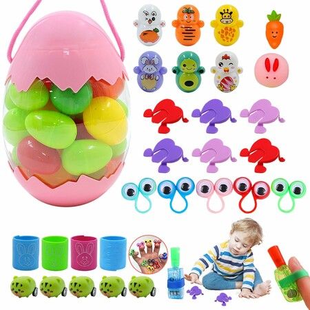 Easter eggs filled with toys | Reusable Easter Egg Toys - Large Fillable Party Favors Lightweight Smooth for Easter Birthday