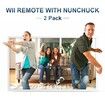 Wii Remote Controller with Nunchuck Compatible with Wii and Wii U in 2-Pack White