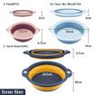 3Pcs Wash Basin Collapsible Laundry Tub Kitchen Sink Dish Washing Up Bowl Face Clothes Food RV Camping Picnic with 3 Hanging Hooks Foldable