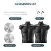 2PCS Male Mannequin Dressmakers Manikin Display Fashion Dress Form Torso Mens Sewing Dummy Hollow Back Adjustable 70-100cm Black with Stands