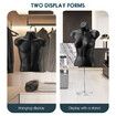 Male Female Mannequin Display Dressmakers Torso Dress Form Fashion Sewing Mens Women Dummy 70-100cm Hollow Back Black with Stands 2PCS