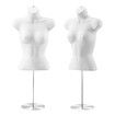 2PCS Female Mannequin Manikin Dressmakers Dress Form Torso Shop Display Fashion Sewing Dummy Adjustable 70-100cm with Stands Hollow Back White