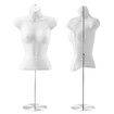 2PCS Female Mannequin Manikin Dressmakers Dress Form Torso Shop Display Fashion Sewing Dummy Adjustable 70-100cm with Stands Hollow Back White