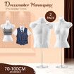Male Female Mannequin Display Manikin Dressmakers Torso Dress Form Sewing Fashion Mens Women Dummy Adjustable 70-100cm with Stands Hollow Back 2PCS