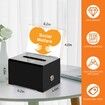 Clear Donation Box with Lock,Ballot Box with Sign Holder,Suggestion Box Storage Container,Raffle Box (Black)