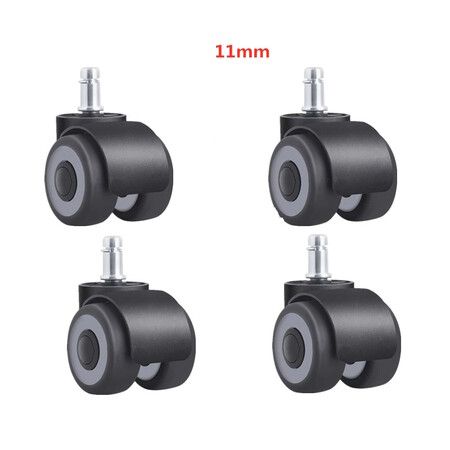 4p 2inch 11mm TPR Silent Double Casters for Furniture Office Chairs Circlip Pulley