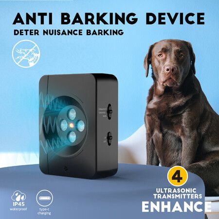 Bark Control Device Ultrasonic Anti Barking Device Waterproof with Adjustable Ultrasonic Level Control Sonic Bark for Dogs