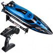 2.4Ghz RC Boat Toy, 22MPH High Speed Remote Control Boat for Kids, for Lakes and Pools, Low Battery Alarm(Blue)