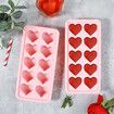 2 PCS Heart Ice Cube Molds, 10 Heart Shaped Silicone Molds for Chocolate, Ice Cubes,Candy, Soap,Pink Ice Cube Trays for Cocktails, Whiskey, Drinkings