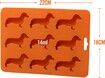 2 PCS Dachshund Dog Shaped Silicone Ice Cube Molds and Tray, Brown