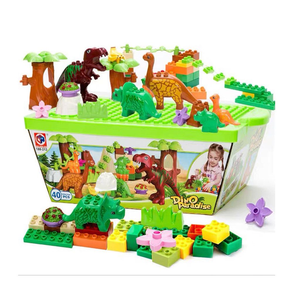 Building Blocks Jurassic Set Children Creative Play Toy Animal World Educational Gift Construction Learning Activity Kids