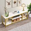 TV Stand Modern Console 3 Tier Marble Table Open Storage Shelves Entertainment Centre Cabinet Living Room