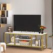 TV Stand Modern Console 3 Tier Marble Table Open Storage Shelves Entertainment Centre Cabinet Living Room