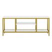 TV Stand Modern Console 3 Tier Marble Table Open Storage Shelves Entertainment Centre Cabinet Living Room