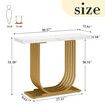 Modern Console Table Coffee Narrow Side Desk Storage Rack Marble White Living Room Office Entry Office
