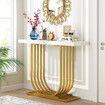 Modern Console Table Coffee Narrow Side Desk Storage Rack Marble White Living Room Office Entry Office