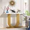 Modern Console Table Coffee Narrow Side Desk Storage Rack Marble White Living Room Office Entry Office