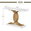 Modern Console Table Coffee Narrow Side Desk Storage Rack Marble White Living Room Office Entry Office