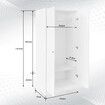 White Storage Wardrobe Cupboard 2 Door Clothes Garment Corner Tall Cabinet Organiser Bedroom Furniture Armoires Freestanding Shelves Closet Unit