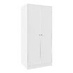 White Storage Wardrobe Cupboard 2 Door Clothes Garment Corner Tall Cabinet Organiser Bedroom Furniture Armoires Freestanding Shelves Closet Unit