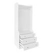 Open Storage Wardrobe White Garment Cabinet 3 Drawers Tall Corner Organiser Bedroom Furniture Freestanding Armories Closet Shelving Unit