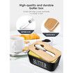 Butter Dish with Lid for Countertop Large Butter Dish Ceramics Butter Keeper Container Silicone Sealing Butter Dishes with Covers Good Kitchen Gift Black