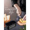 Butter Dish with Lid for Countertop Large Butter Dish Ceramics Butter Keeper Container Silicone Sealing Butter Dishes with Covers Good Kitchen Gift Black