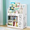 Keezi 4 Tiers Kids Bookshelf Storage Children Bookcase Toy Organiser Display