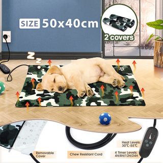 Battery heated dog outlet bed