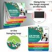 Air Fryer Magnetic Cheat Sheet Set, Cooking Time Charts and Recipe Booklet for Oven and Kitchen