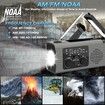 Emergency Radio 4000mAh Solar Hand Crank AM/FM/NOAA Portable Weather Radio,LED Flashlight,Reading Lamp,SOS Alarm,Headphone Jack for Indoor Outdoor Emergency (Grey)