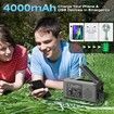 Emergency Radio 4000mAh Solar Hand Crank AM/FM/NOAA Portable Weather Radio,LED Flashlight,Reading Lamp,SOS Alarm,Headphone Jack for Indoor Outdoor Emergency (Grey)