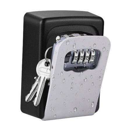 Key Lock Box, 4 Digit Combination Key Storage Lockbox for Indoor, Outdoor, Home, Hotels