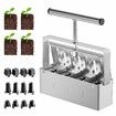 Soil Blocker,4 Cell Soil Block Maker 2 Inch with 3 Sizes Seed Pins,Seed Handheld Block Maker with Comfortable Handle,Garden Blocking Tools for Seedings,Cuttings,Greenhouses