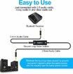 Ground Loop Noise Isolator for Car Audio, Home Stereo System with Jack 3.5mm Audio Cable (Black)