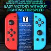 Replacement for Switch Controller,Compatible with Switch Controllers With RGB LED,Support Double Vibration/Wake-up/Screenshot (Red & Blue)