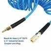 PU Recoil Air Compressor Hose 1/4 inch Inner Diameter by 25 Ft Long with Bend Restrictor 25 Ft