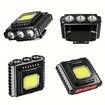 2 Pcs Portable Mini LED Headlamp Rechargeable  Motion Sensor Headlight for Outdoor Camping Fishing